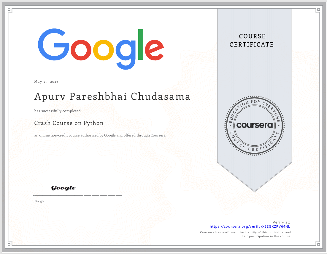 Python Crash Course